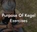 Purpose Of Kegel Exercises
